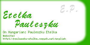 etelka pauleszku business card